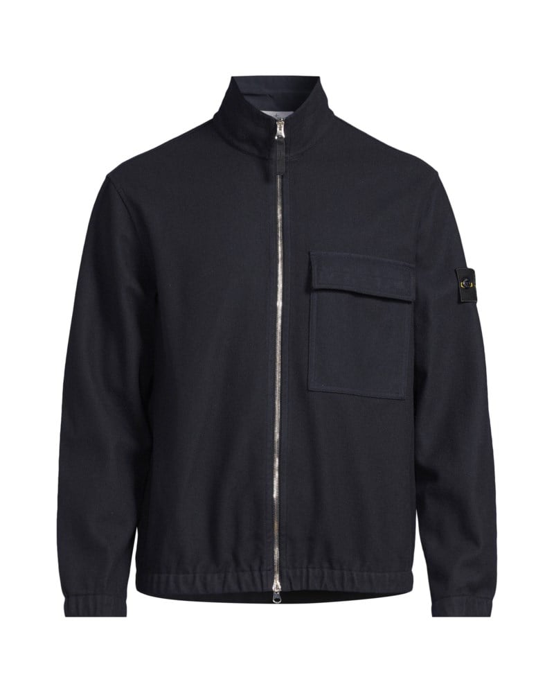 Overshirt comfort-fit zip-up with elasticated cuffs