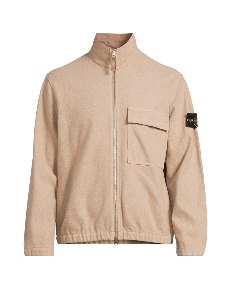 Overshirt comfort-fit zip-up with elasticated cuffs