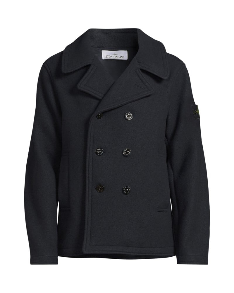 Peacoat with double-breasted closure