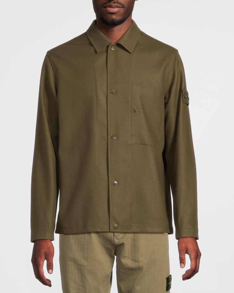 Stone Island Overshirt 1200020 wool nylon flannel ghost overshirts herr – bild 2