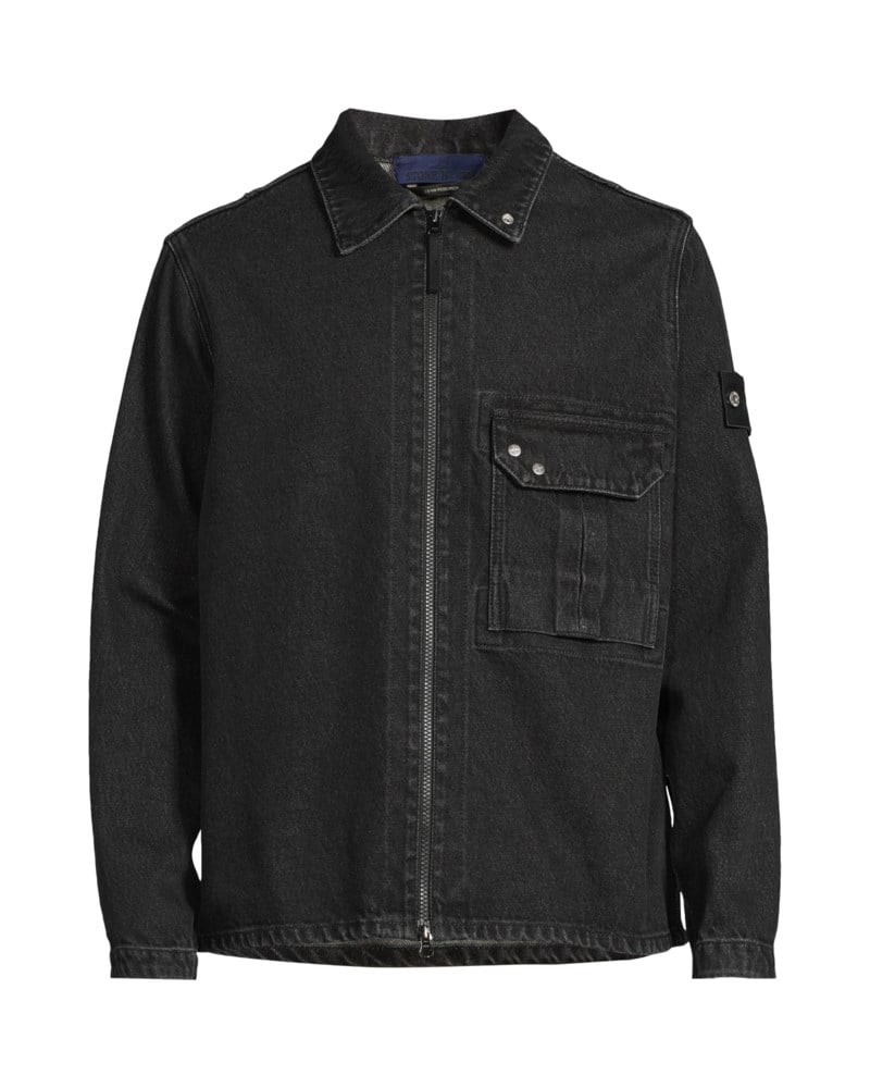 Overshirt comfort-fit zip-up with chest pocket