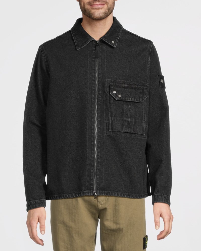 Stone Island Overshirt comfort-fit zip-up with chest pocket skjortor & blusar herr – bild 2