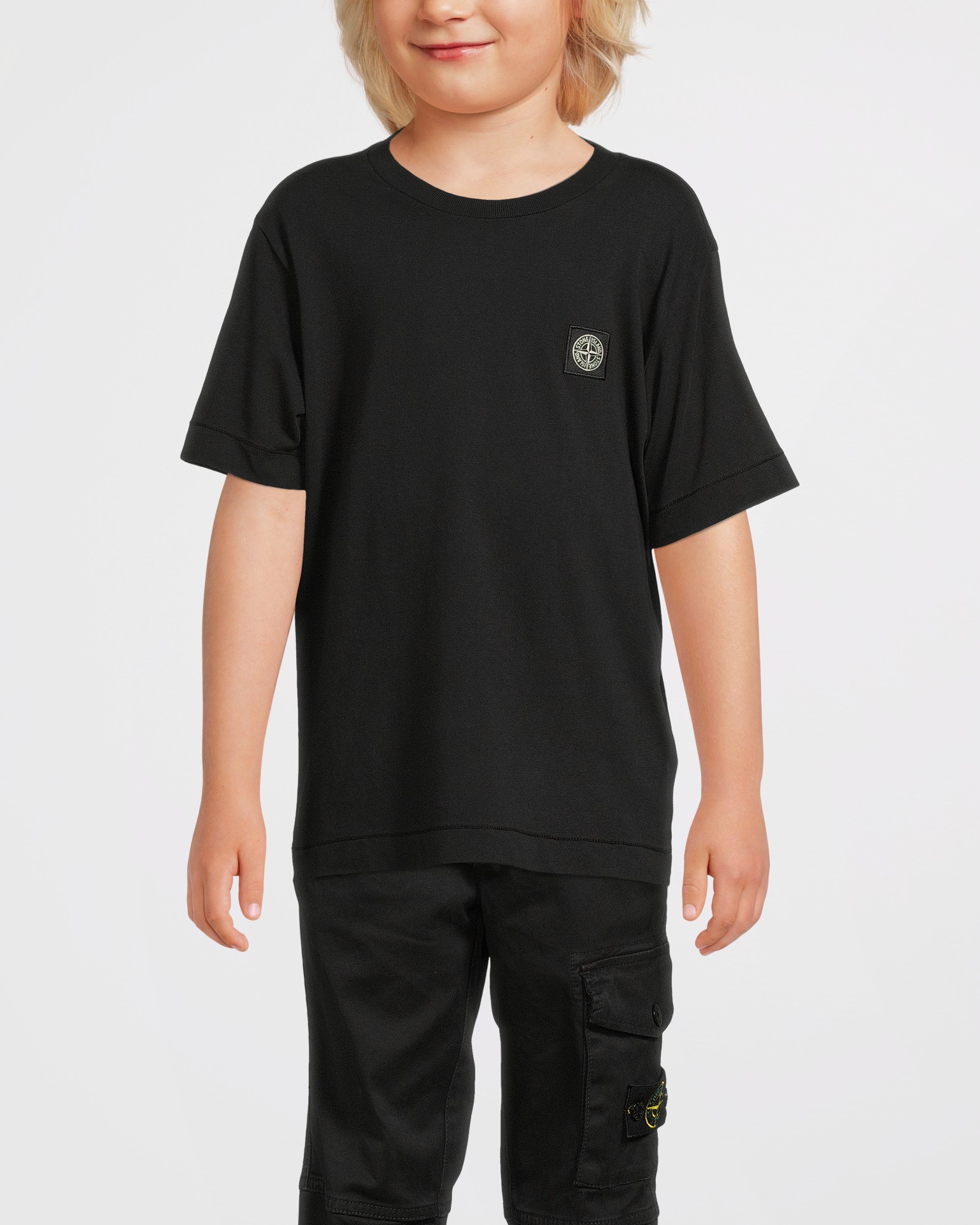 Stone Island Kids Boys T Shirt In Black 3