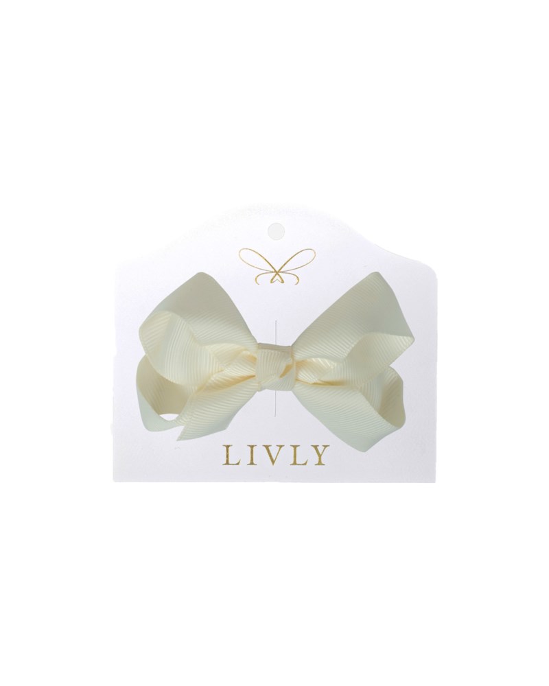 Hårklämma solid bow bw offwhite 7