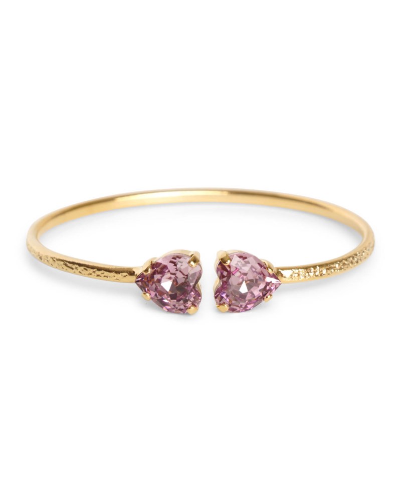 Armband heart light amethyst guld 1