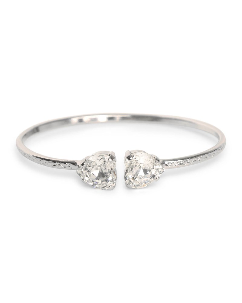 Armband heart crystal silver 1