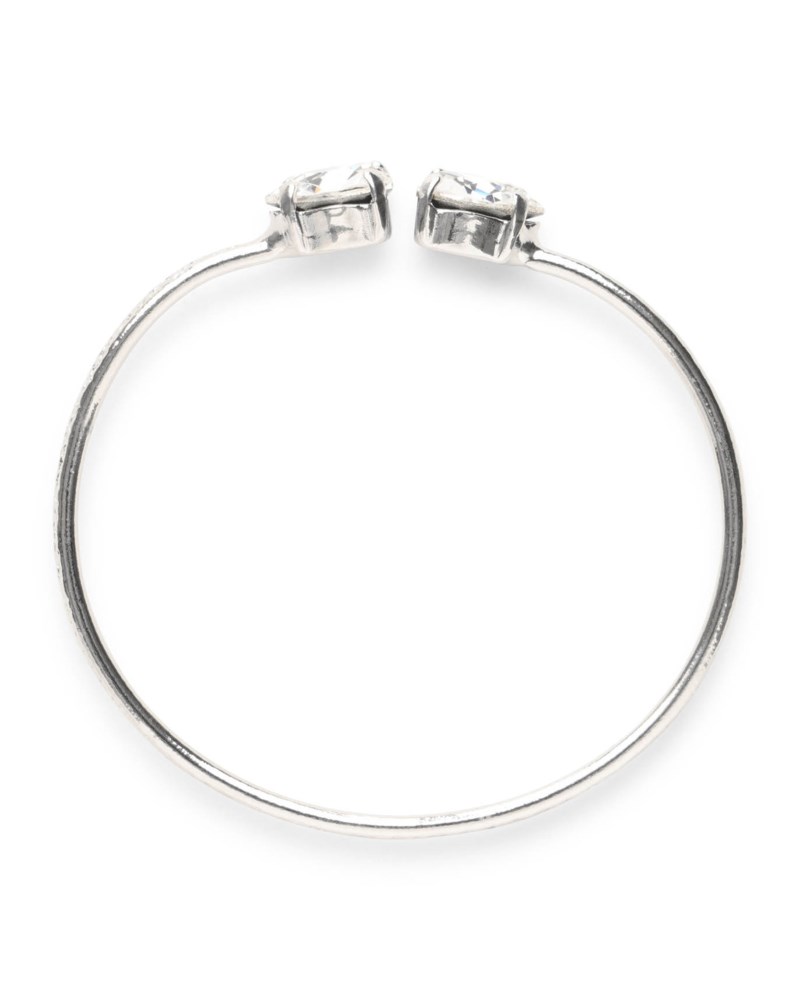 Armband heart crystal silver 2
