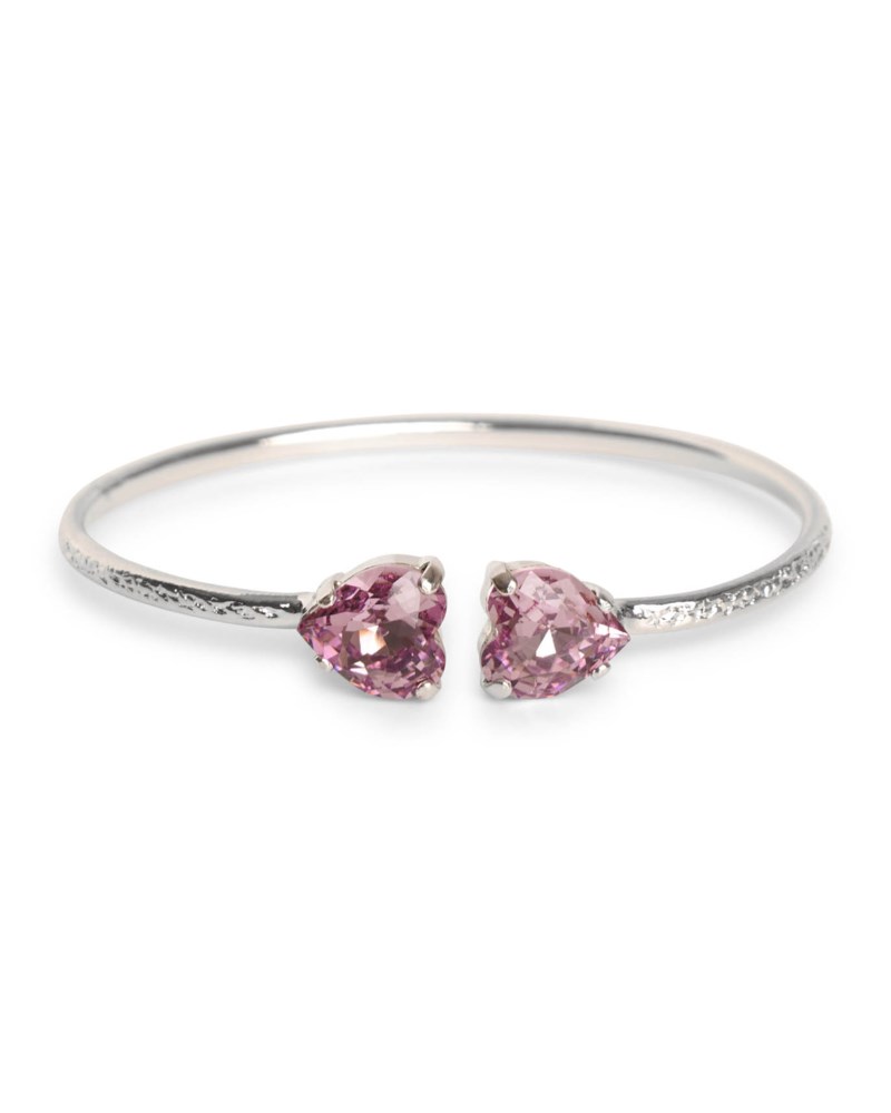 Armband heart light amethyst silver 1