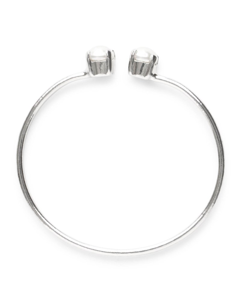 Armband girls bracelet rhodium pearl silver 2