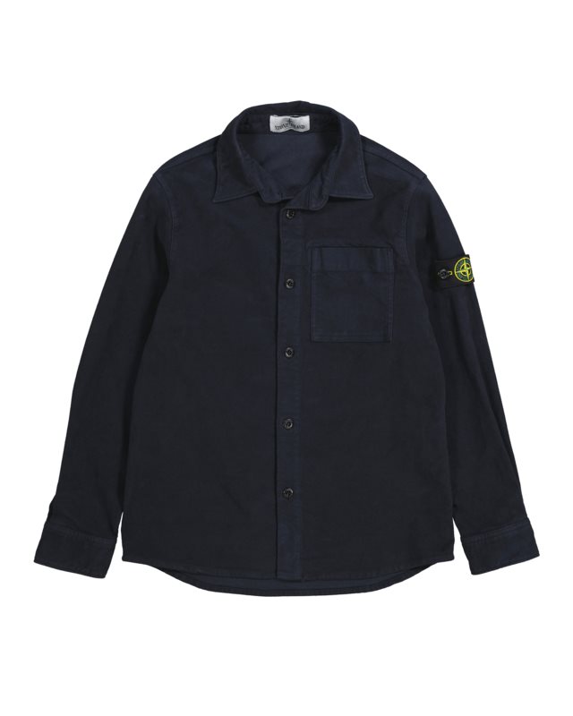 Stone Island Junior Overshirt logo badge navy blue NK
