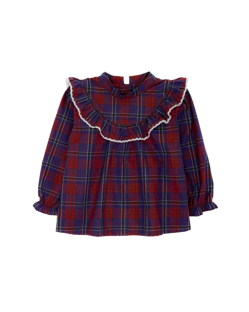 Blus plaid lace 1