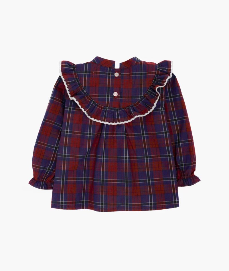 Blus plaid lace 2