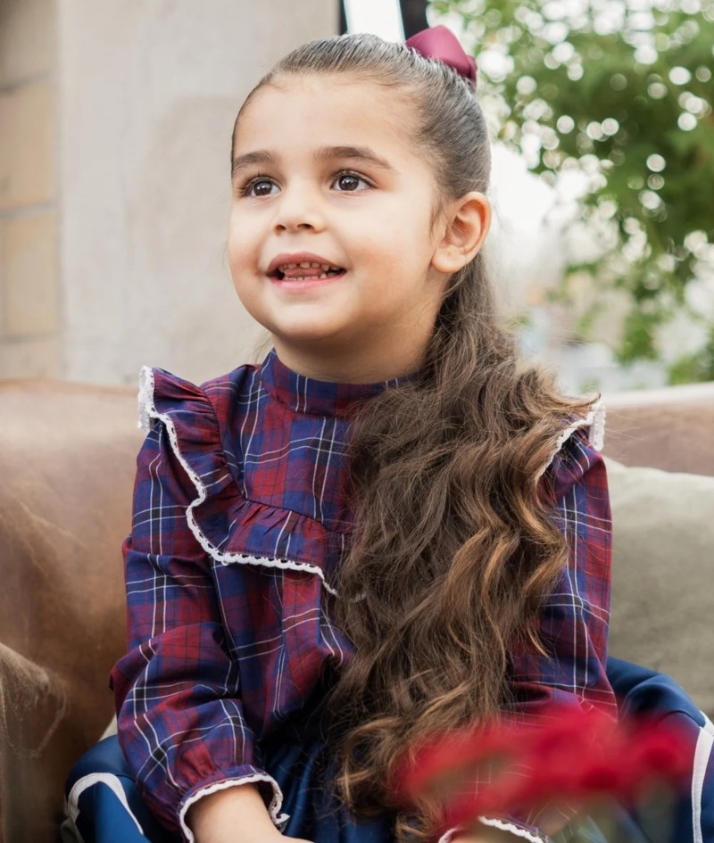 Blus plaid lace 3