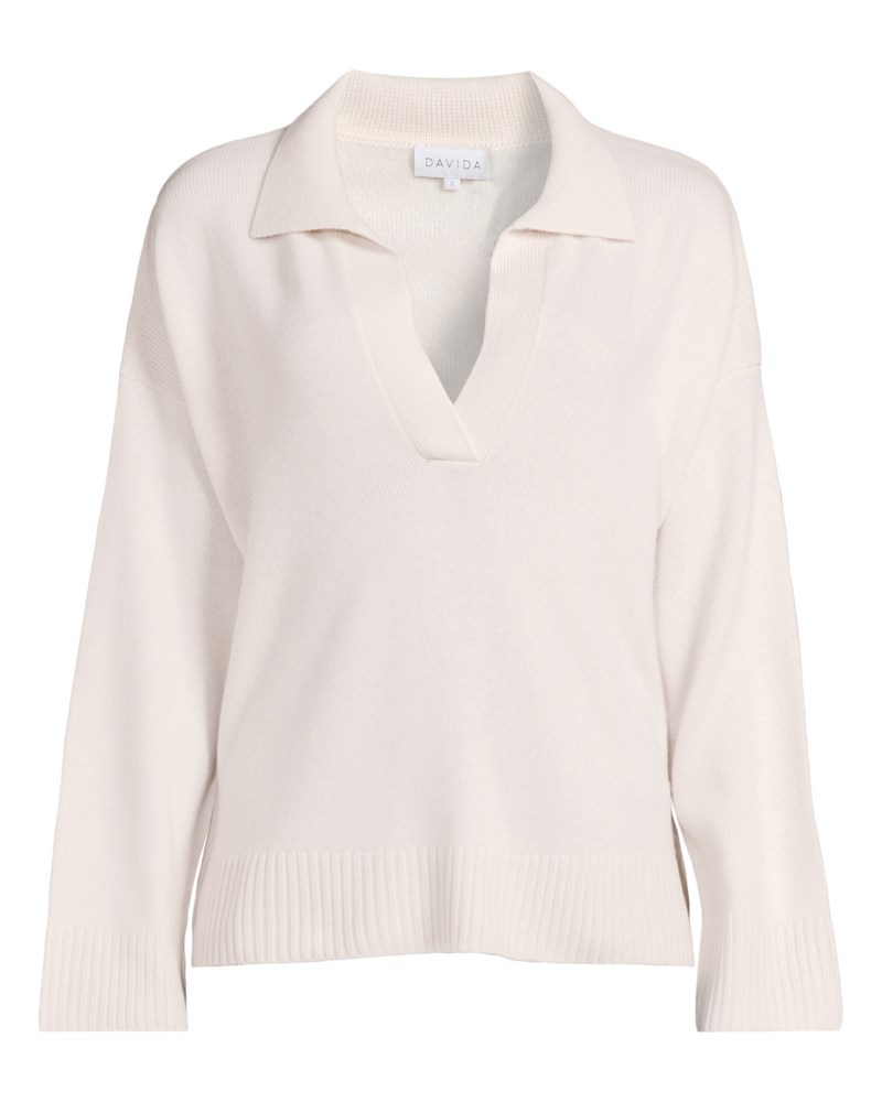 Stickad tröja chunky open collar ljusgrå 1