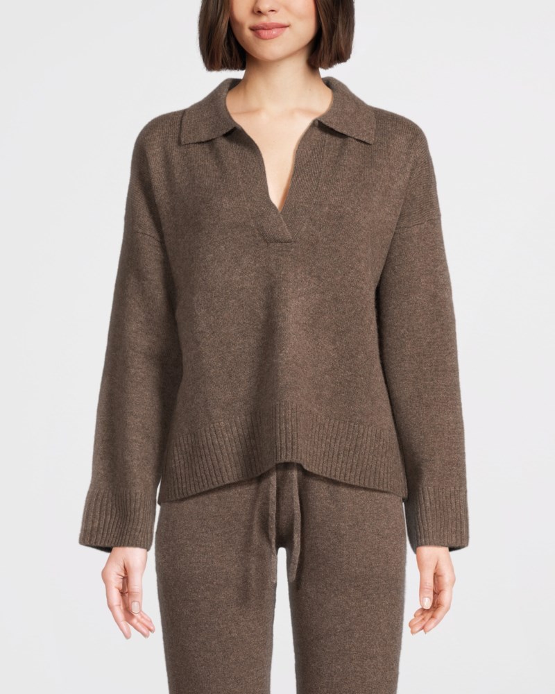 Stickad tröja chunky open collar ljusgrå 2