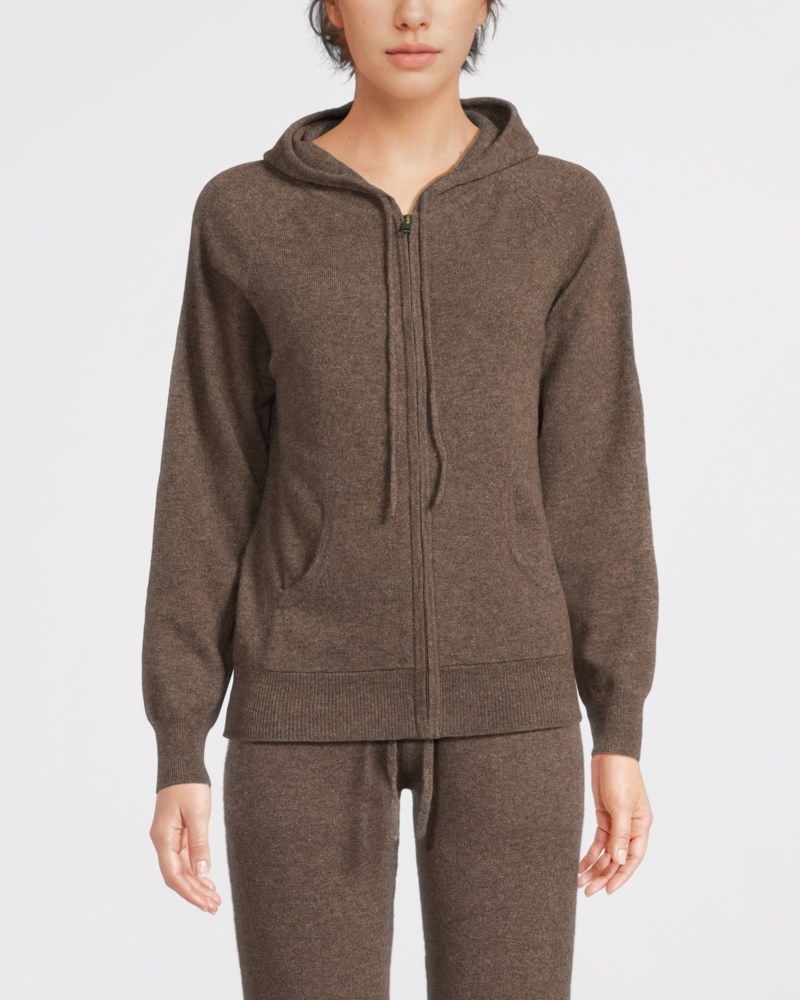 Hoodie zip cacao 2