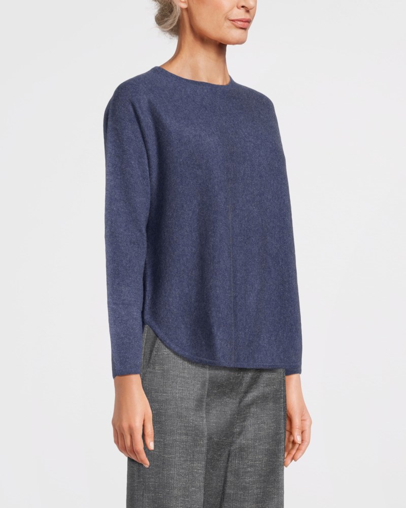 Tröja curved denim blue 3