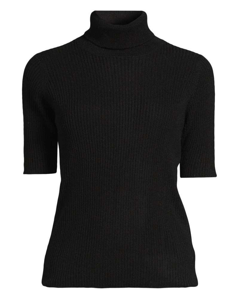 Turtleneck rib t-shirt svart 1