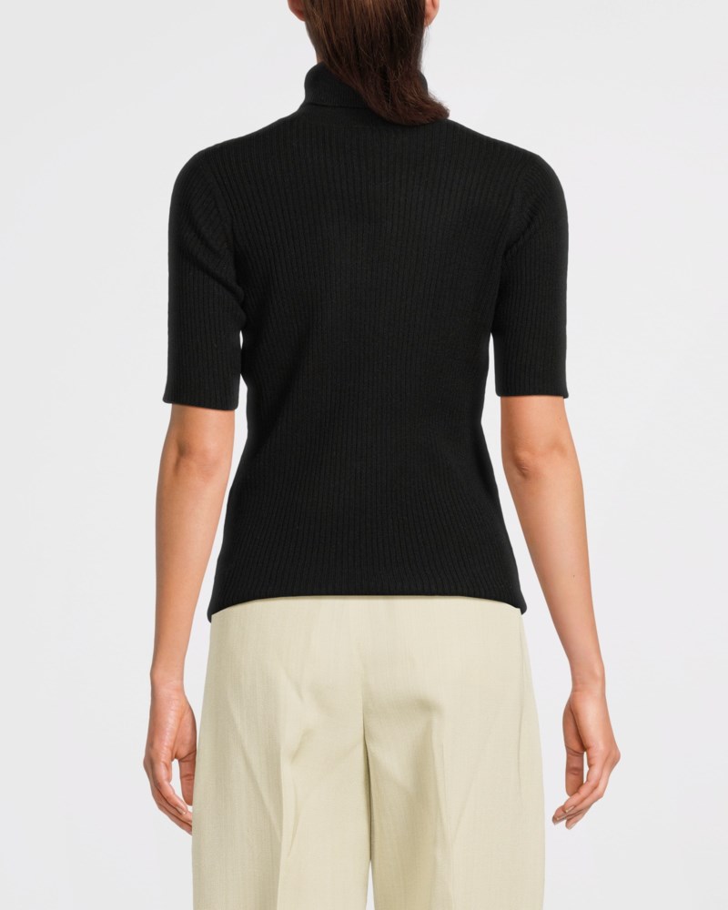 Turtleneck rib t-shirt svart 4