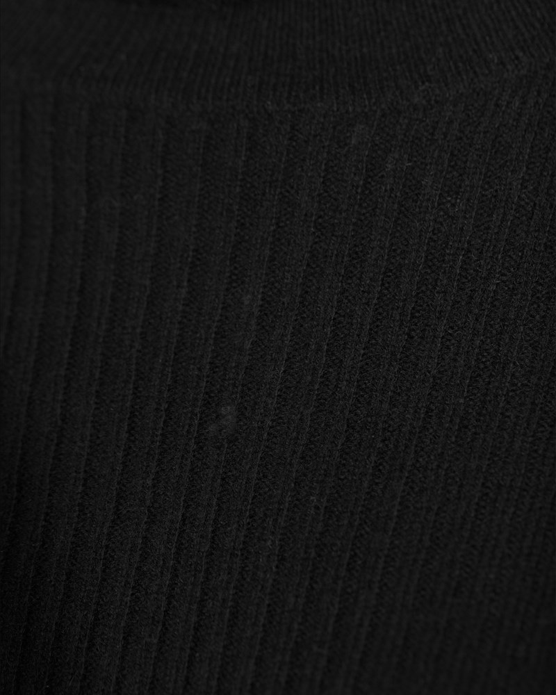Turtleneck rib t-shirt svart 5