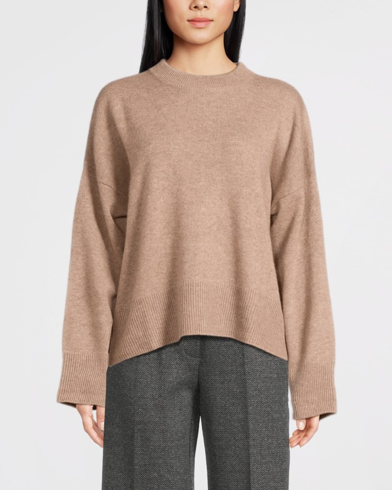 Tröja boxy o-neck cacao 2