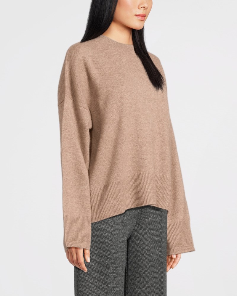 Tröja boxy o-neck cacao 3