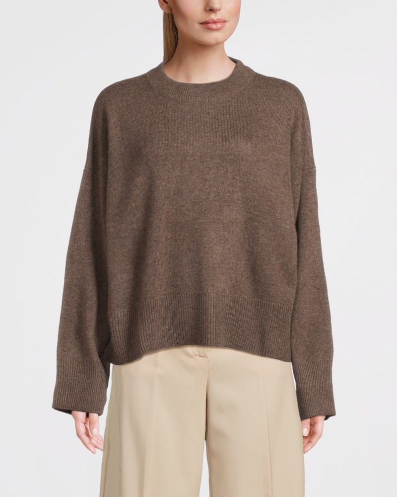 Tröja boxy o-neck cacao 8