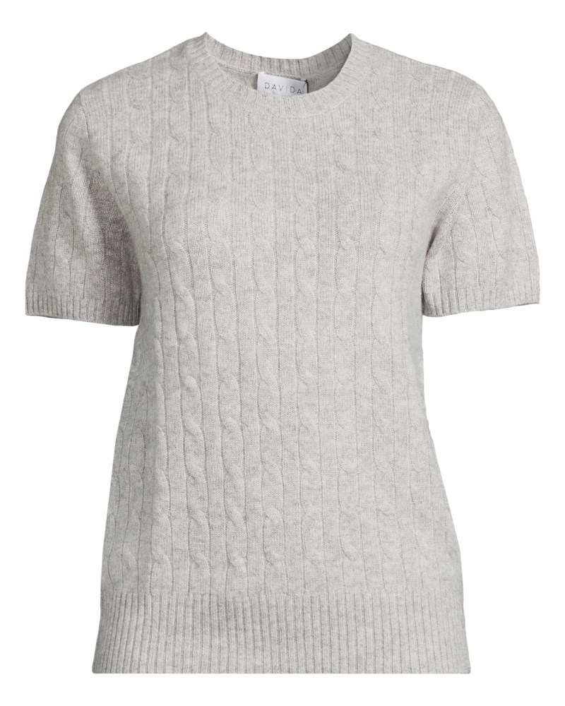 T-shirt cable ljusgrå 1