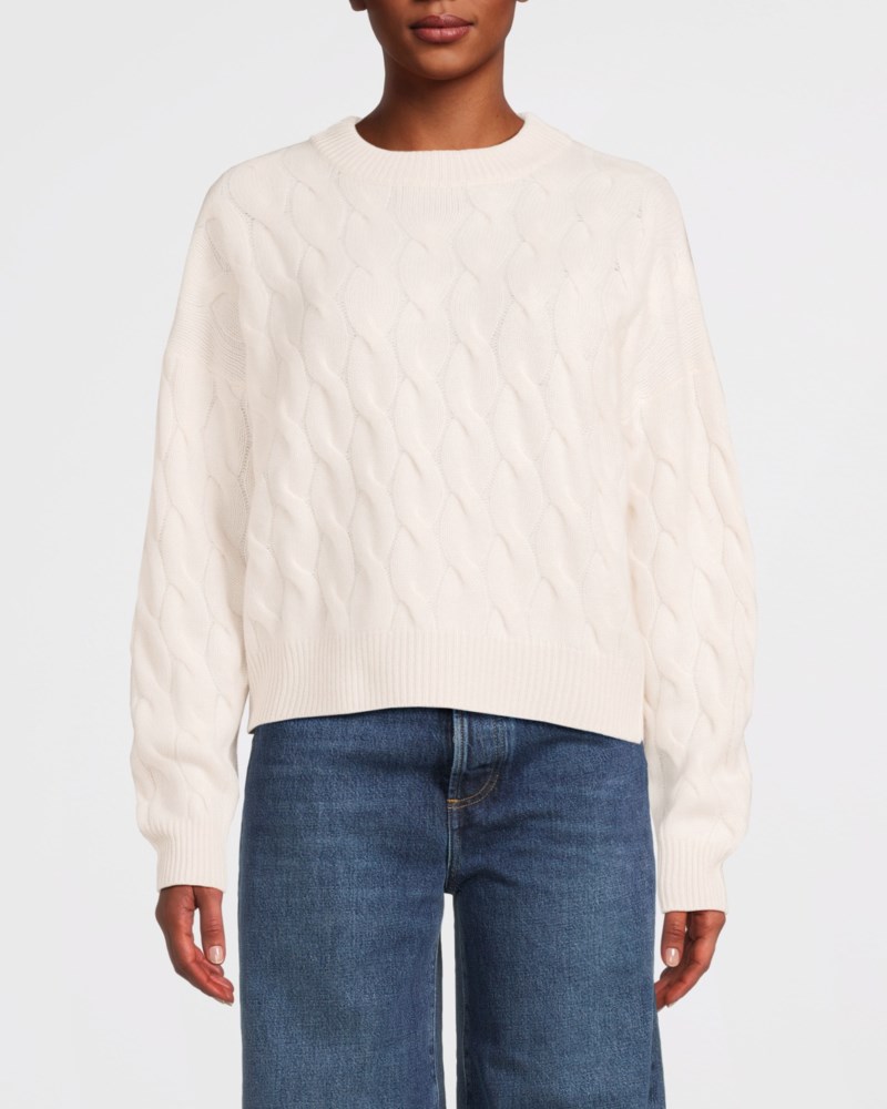 Davida Tröja chunky o-neck cable dam – bild 2
