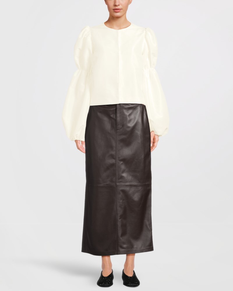 Blus zoey double pouf sleeve vanilla 2