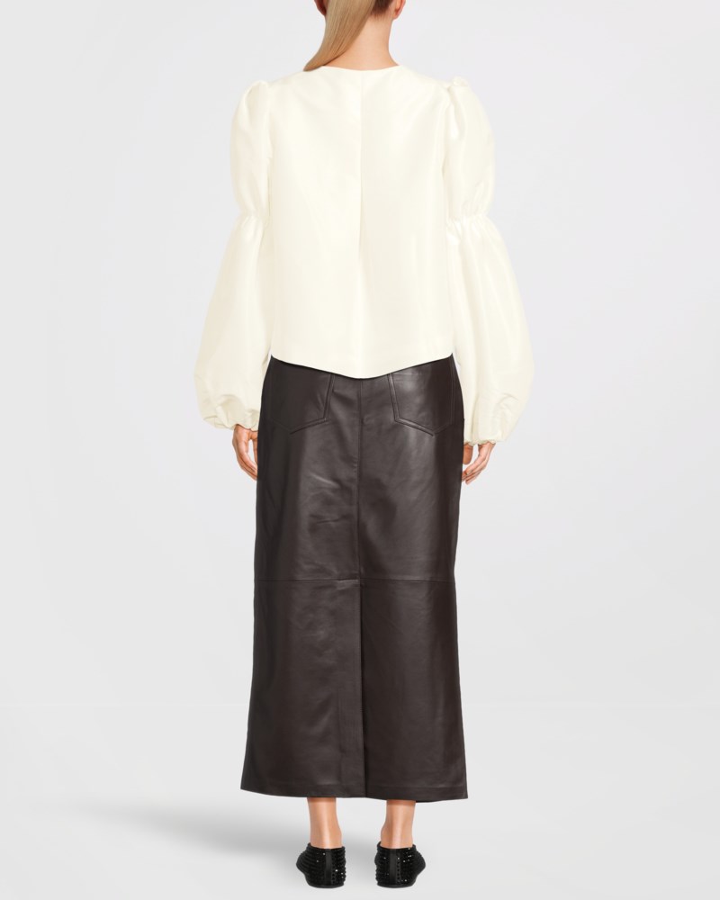 Blus zoey double pouf sleeve vanilla 4