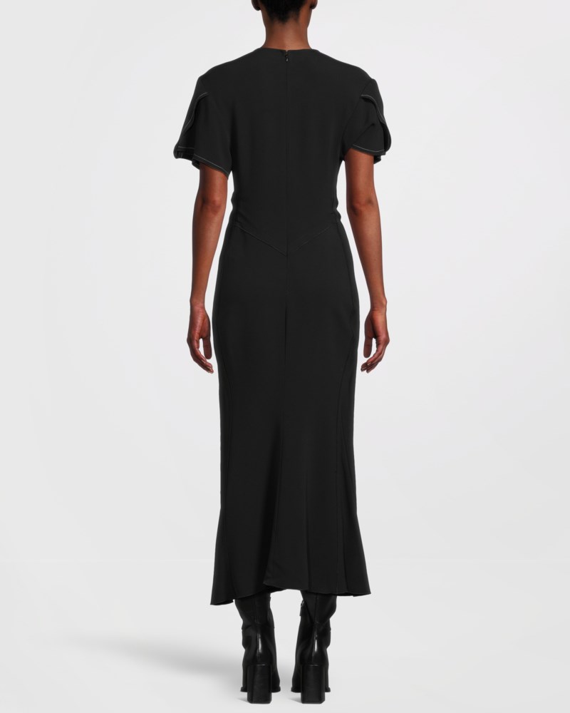 Victoria Beckham Klänning gathered v-neck dam – bild 4