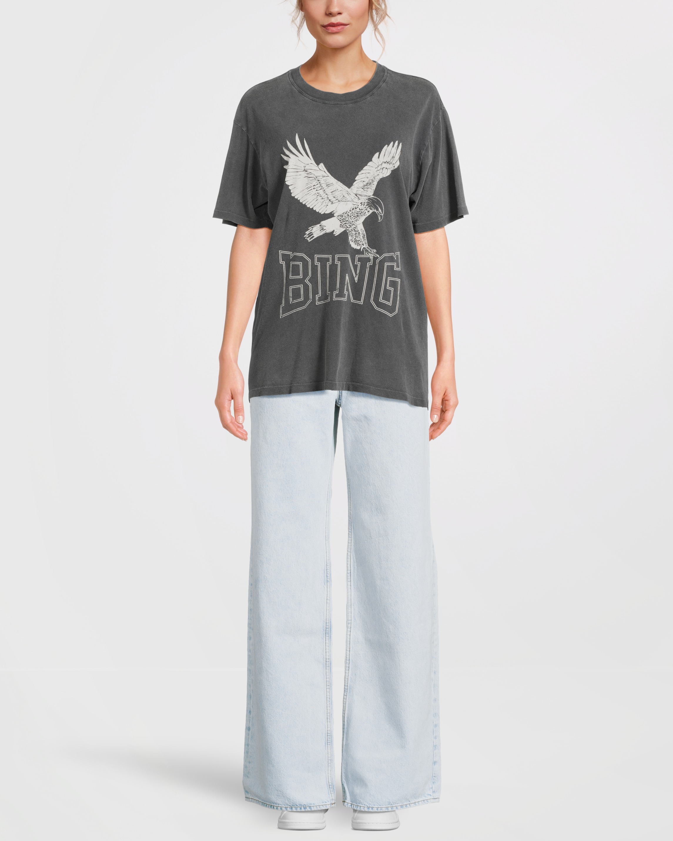 Anine Bing - T-shirt lili retro eagle washed black | NK