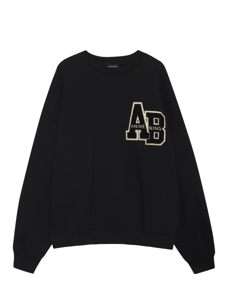 Sweatshirt miles letterman svart 1