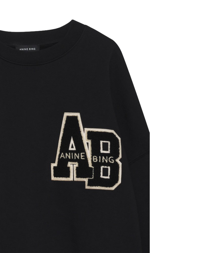 Sweatshirt miles letterman svart 2