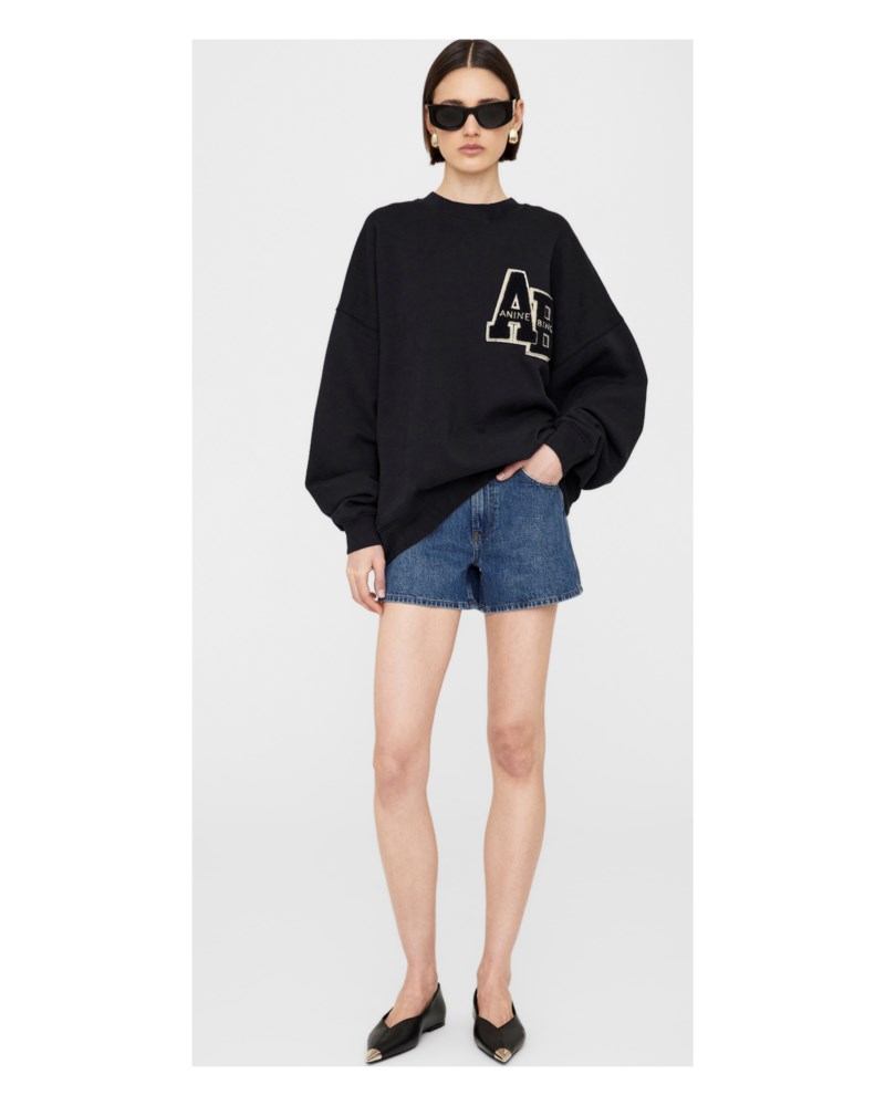 Sweatshirt miles letterman svart 3