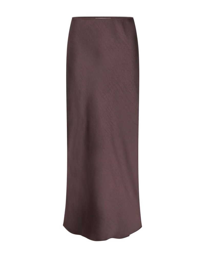 Kjol saagneta long satin fudge 1