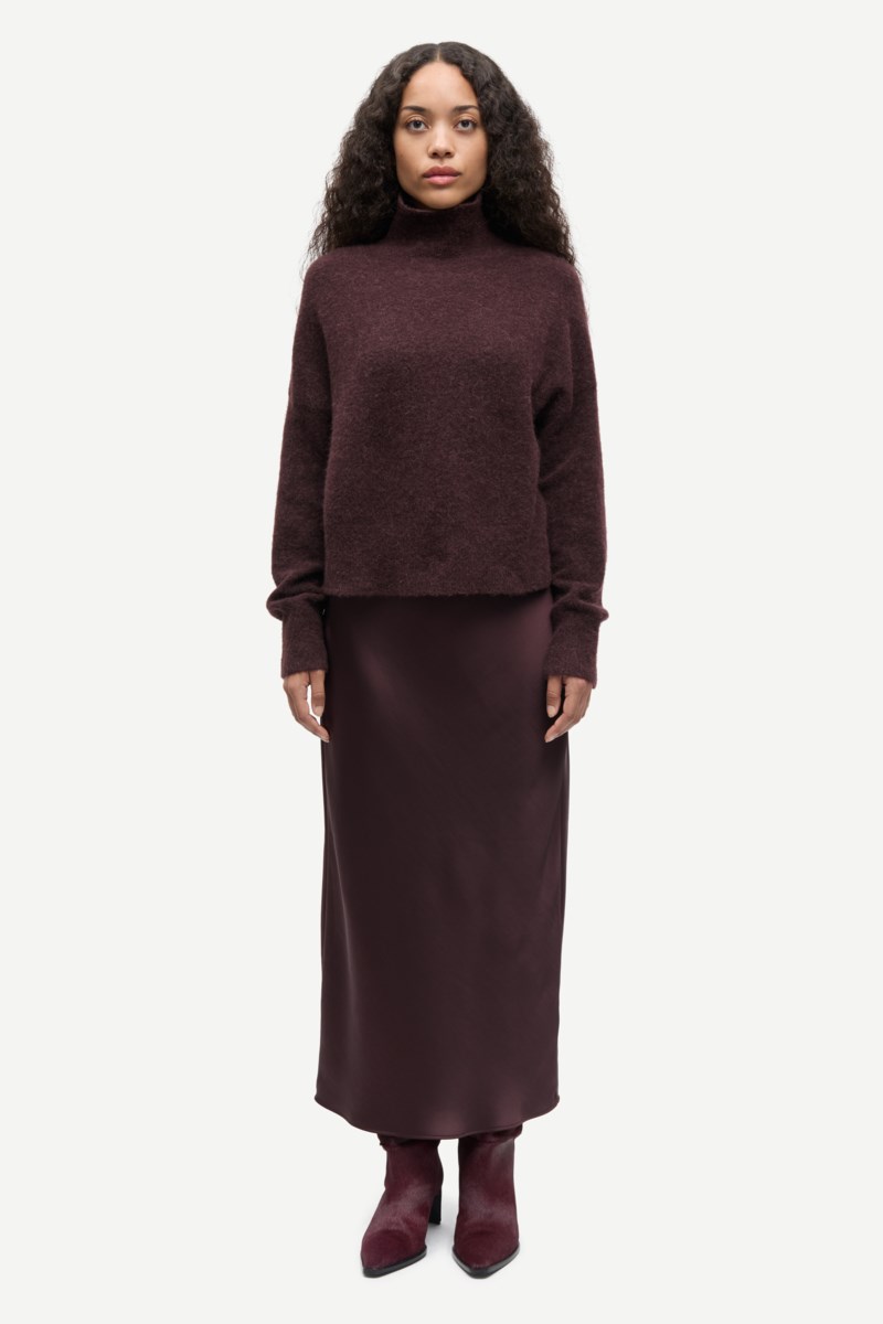 Kjol saagneta long satin fudge 2