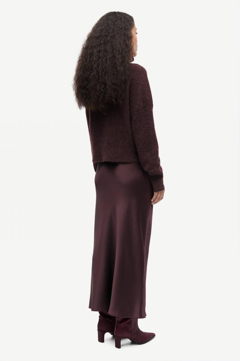 Kjol saagneta long satin fudge 3
