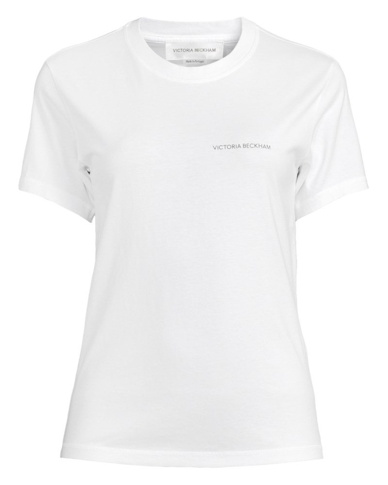 T-shirt shrunken logo vit 1