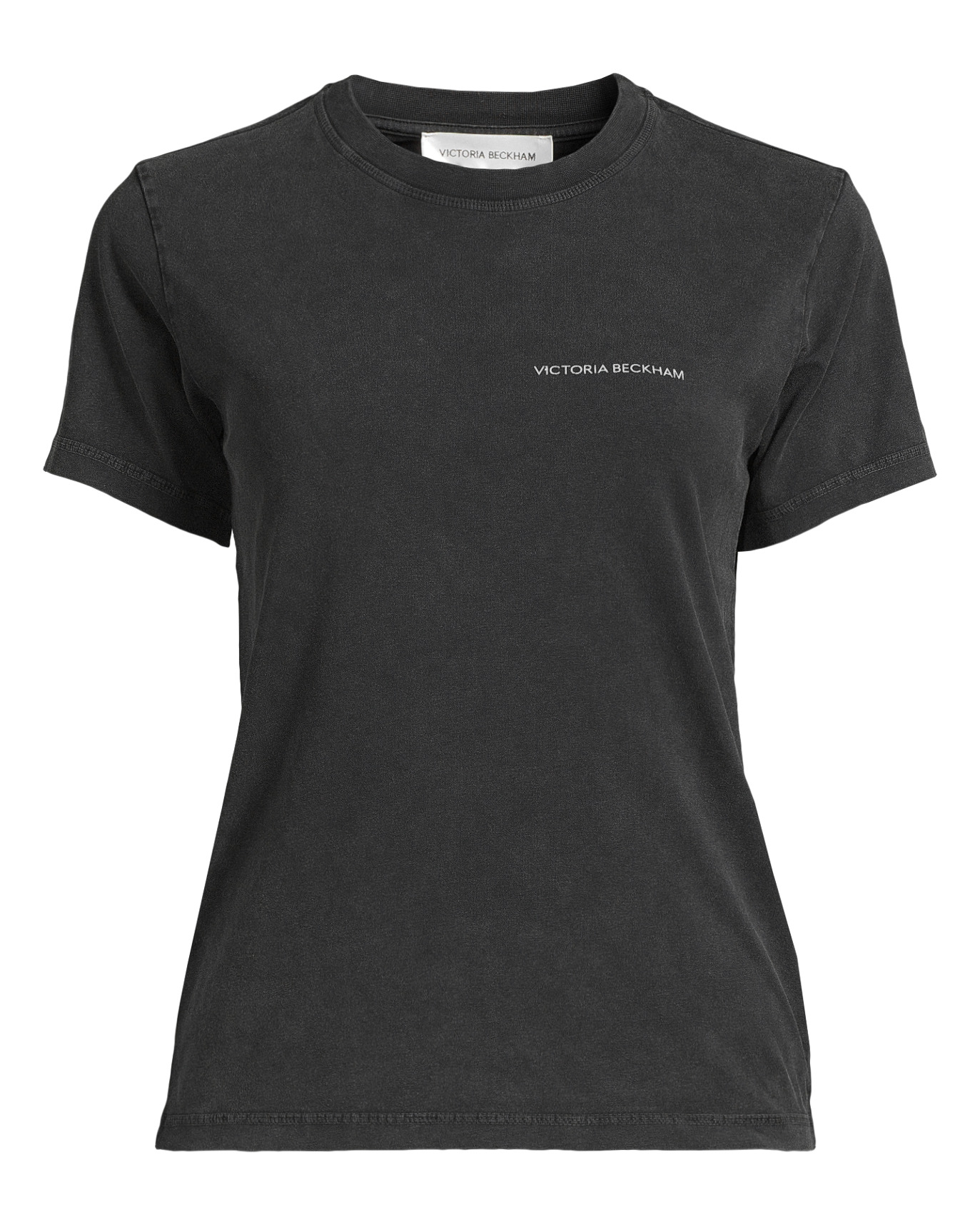 Tシャツ・カットソー VICTORIA BECKHAM Logo embroidery t-shirt Black I'm Smiling On The Inside Slogan T-Shirt in Black – Victoria