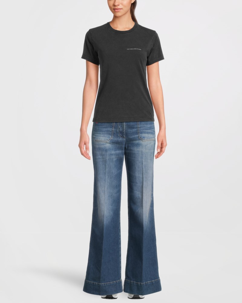 T-shirt shrunken logo svart 2