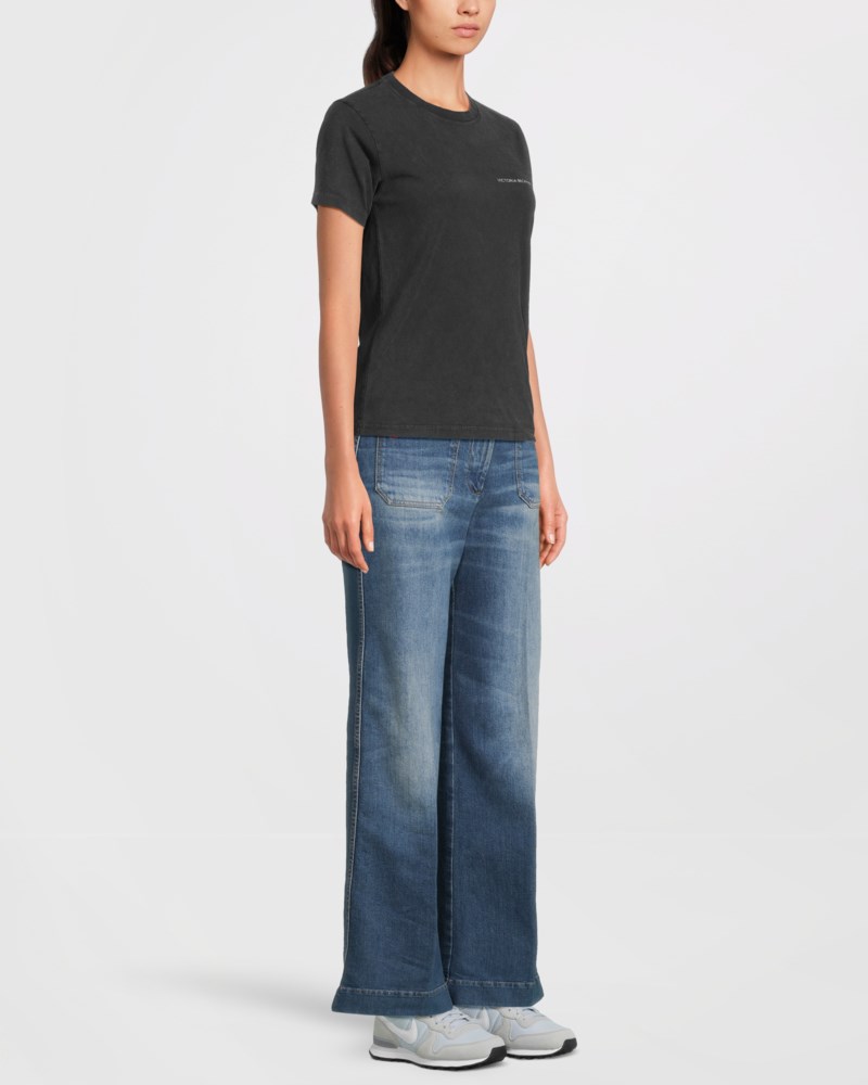 T-shirt shrunken logo svart 3
