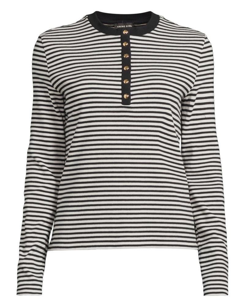 Tröja alessia cream and black stripe 1