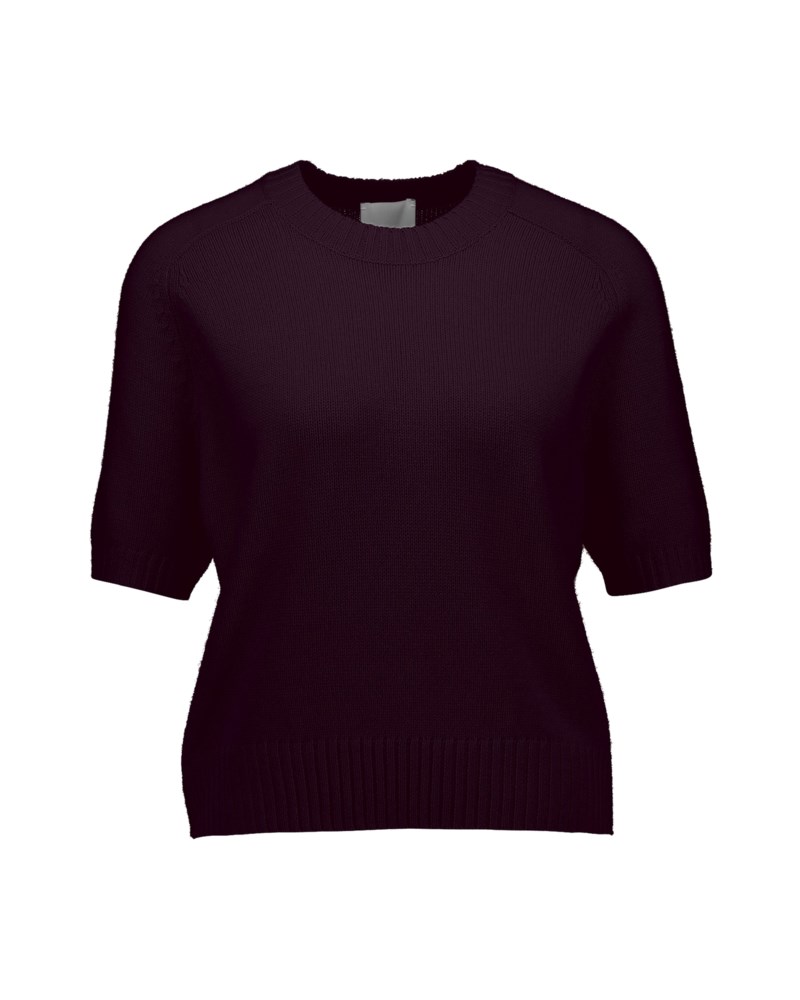Topp rd-sweater 1/4 vinröd