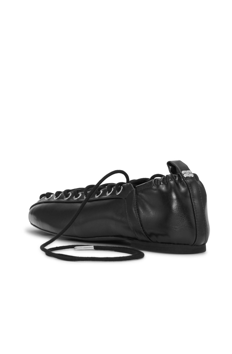 Ganni Ballerinaskor lace-up eyelets dam – bild 3