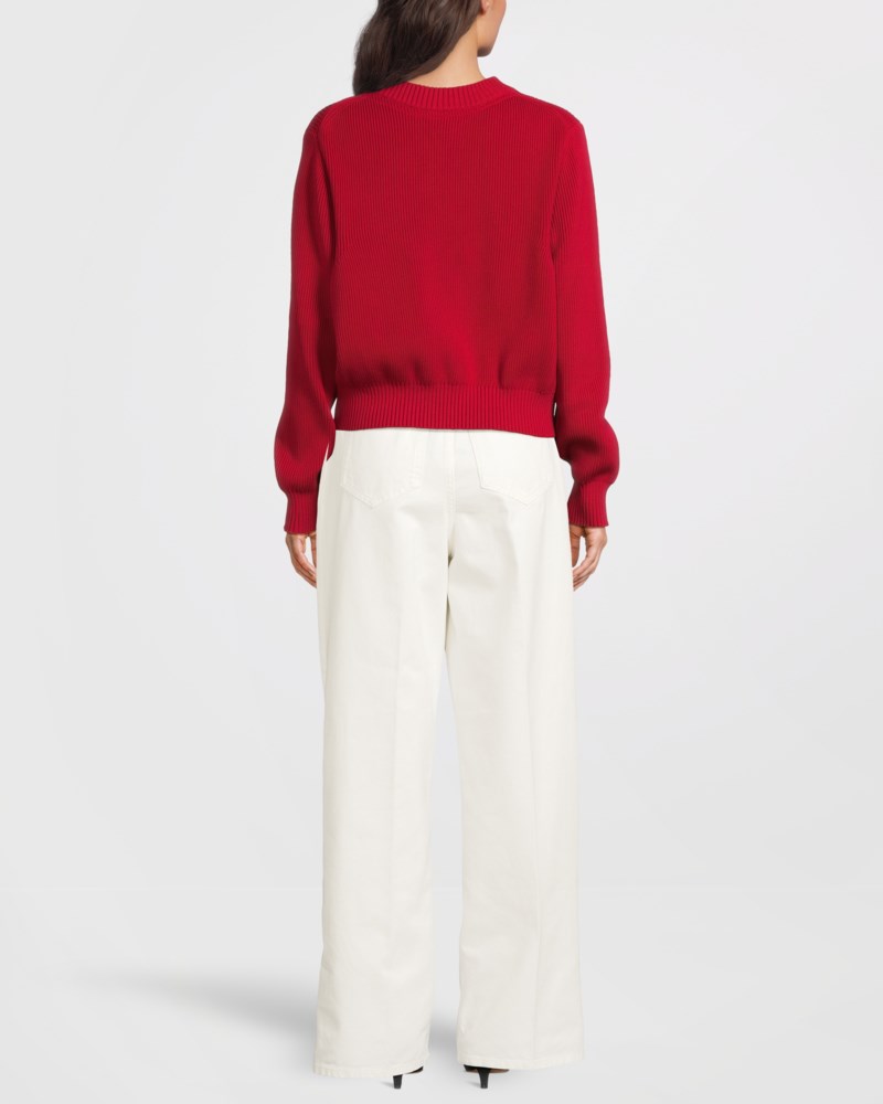 Tröja relaxed v-neck jumper rose 4