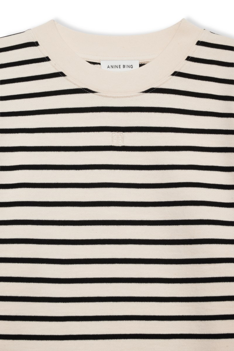 Klänning mona stripe vit/svart 2