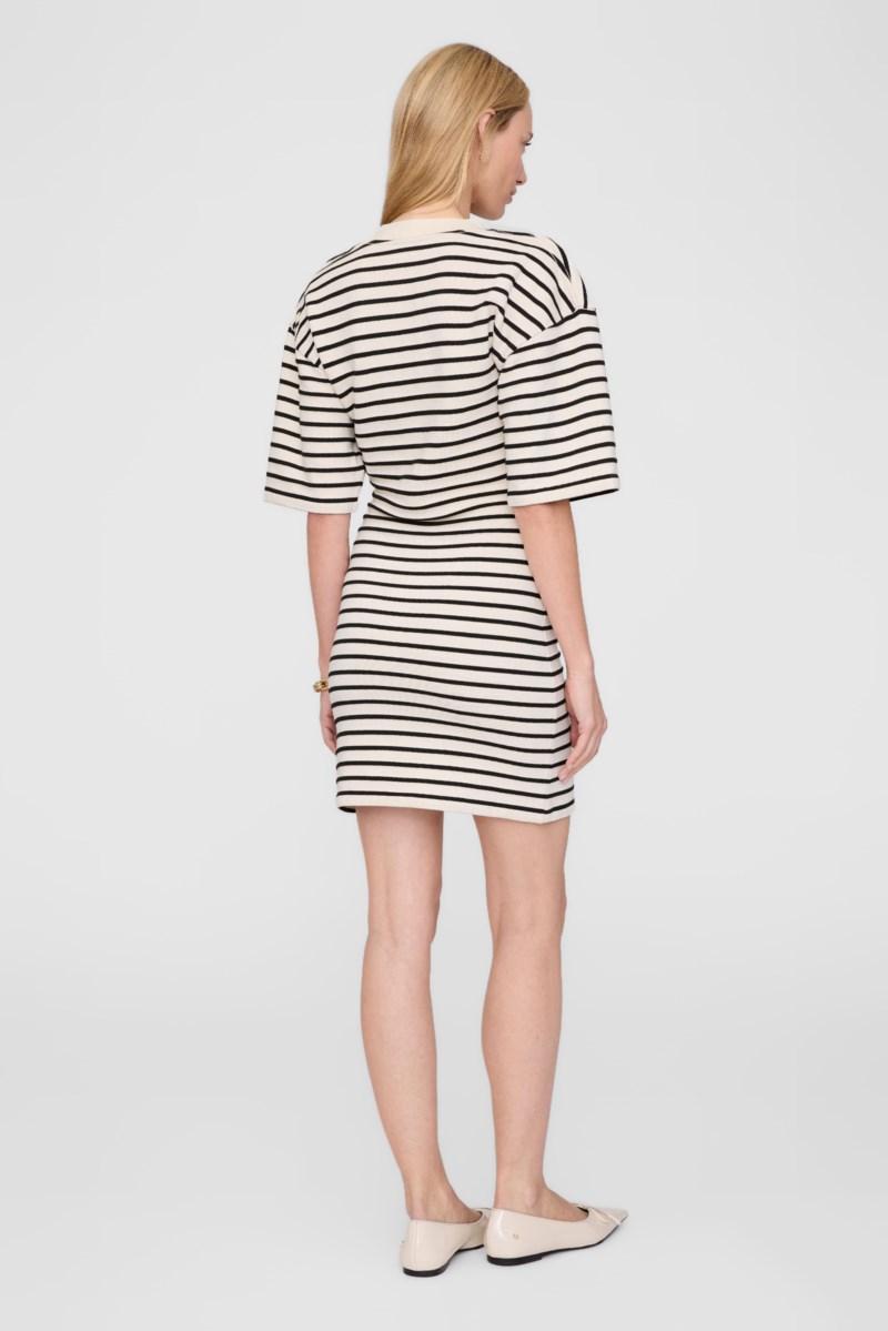Klänning mona stripe vit/svart 4