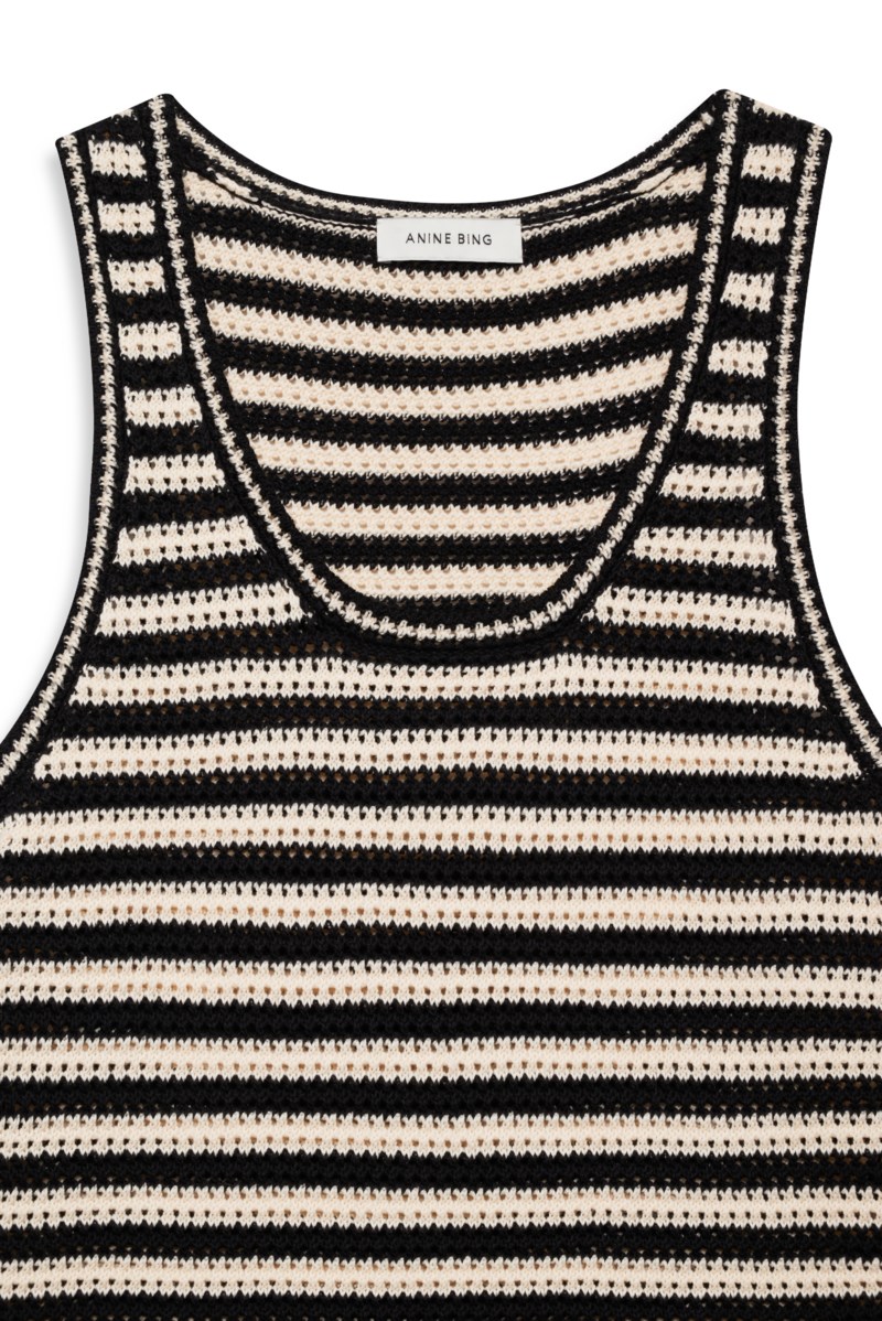 Klänning arie stripe vit/svart 2